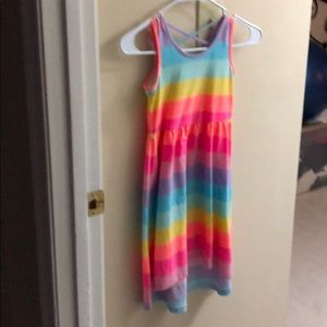 Soft cotton knit high low cross back dress